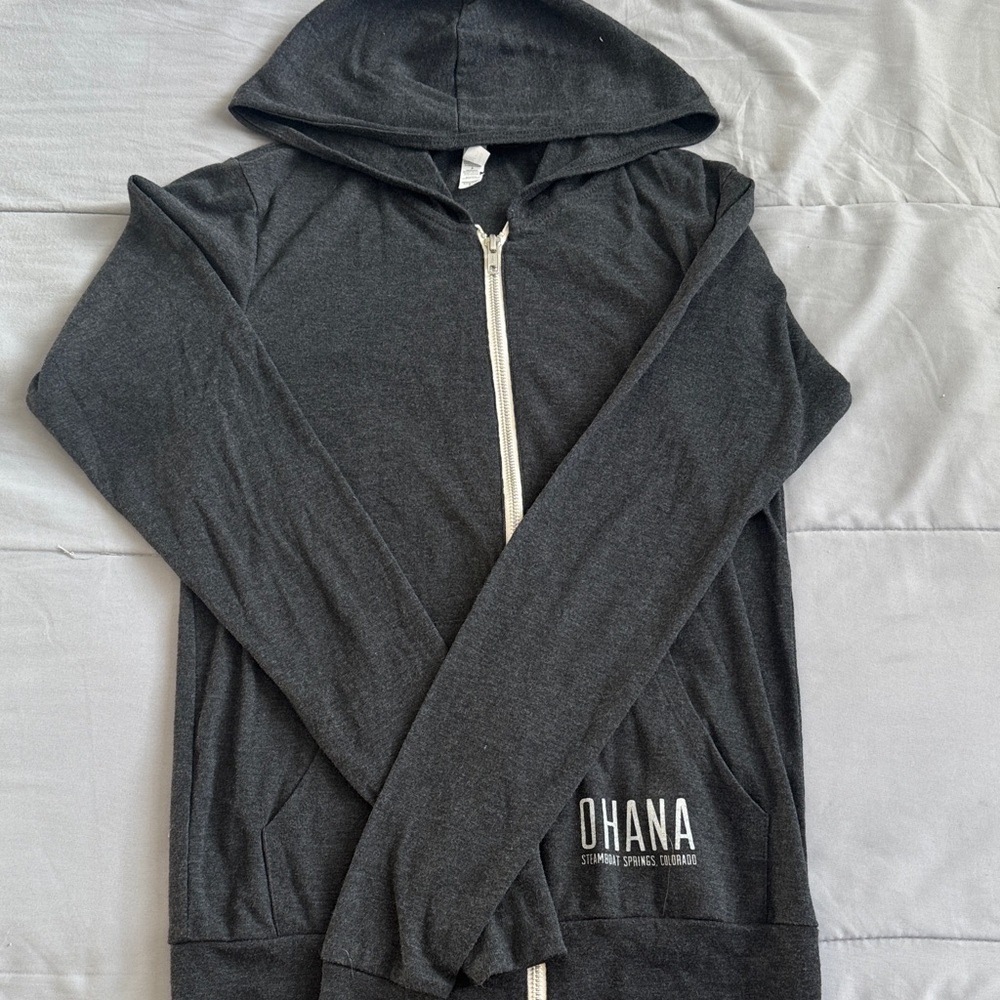 Bella Canvas Charcoal Gray Zip Hoodie with OHANA Print